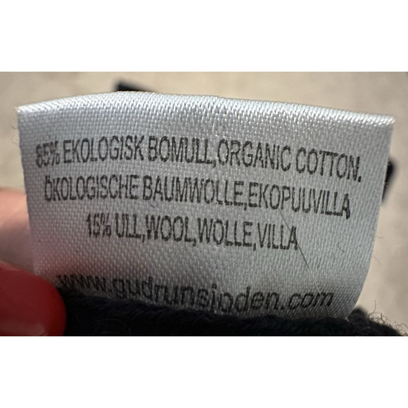 Gudrun Sjoden Small Dress Cotton Wool A-line 3/4 Sleeve Crewneck Pocket Black - Picture 7 of 11